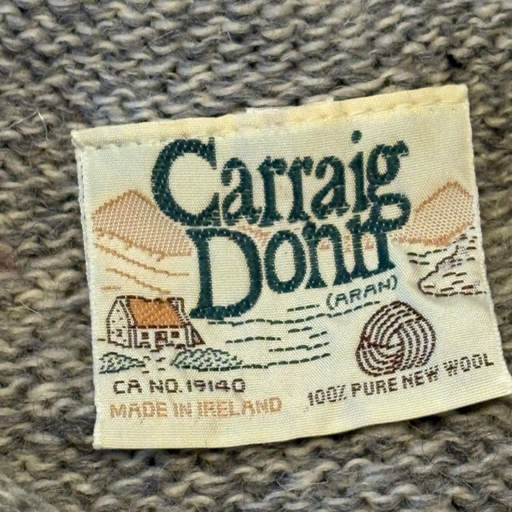 Carraig Donn Gray Speckled New Wool Knit Ireland Sweater Oversized Women’s Sz M - Picture 10 of 14